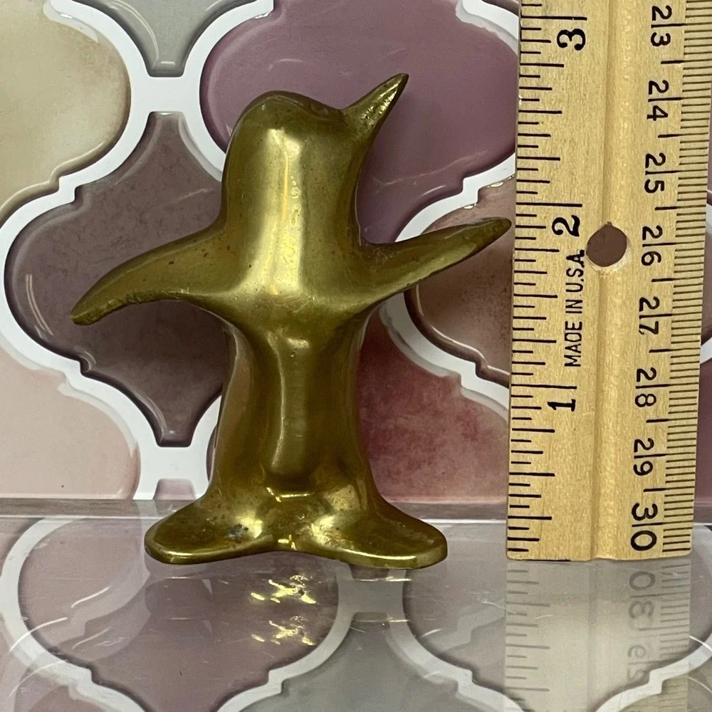 Vintage Brass‎ Penguin Figurine Abstract Mid Century Modern Decor